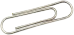 A steel paperclip lying on the page.